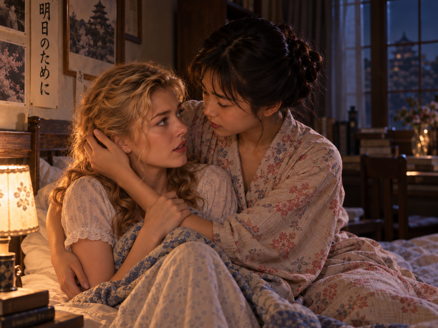 Sachiko comforts Beverly after a nightmare