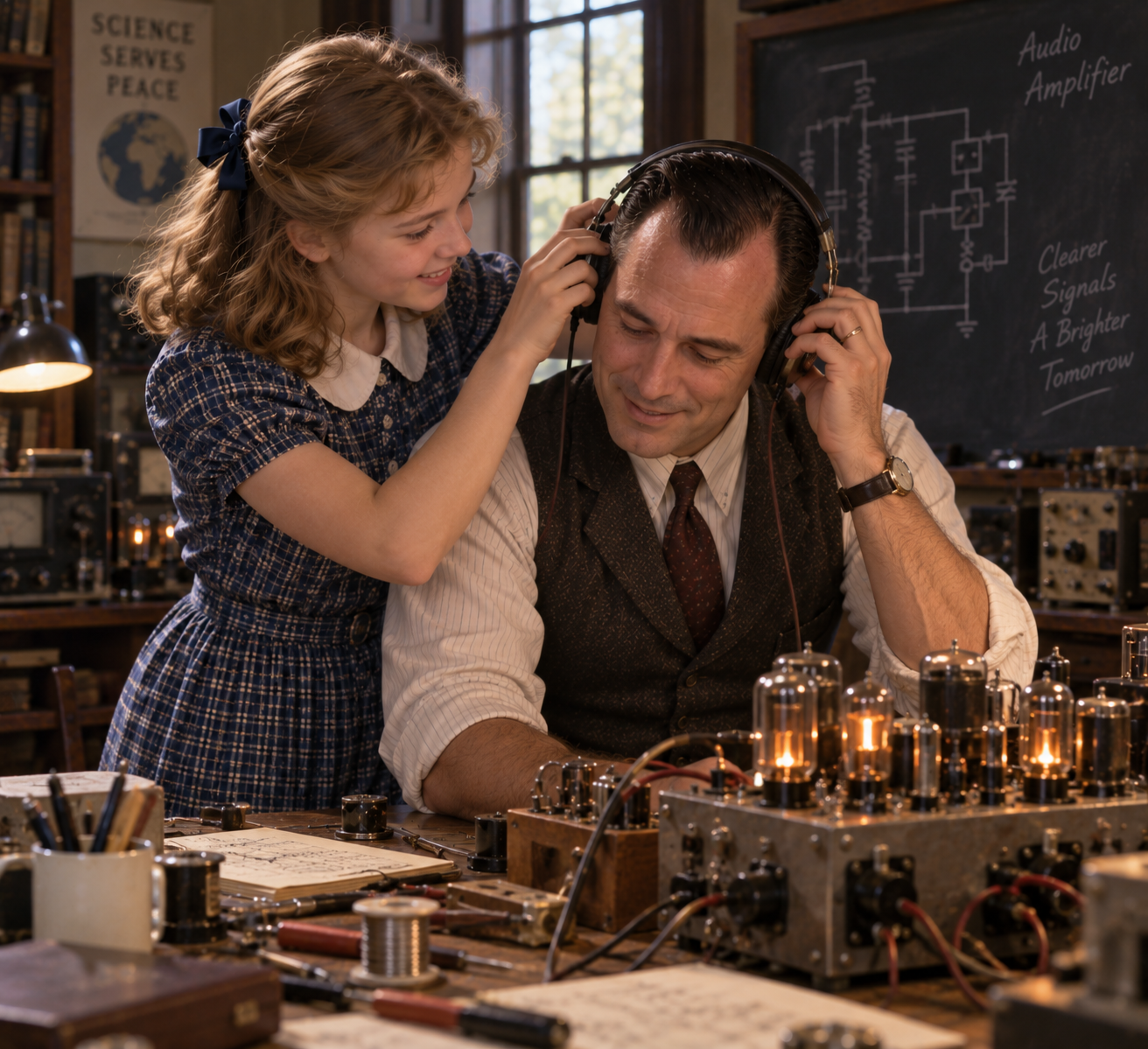 Beverly shows her Dad what she's been working on