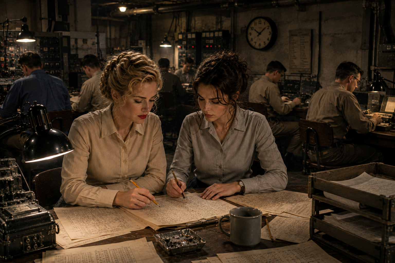 Beverly and Helen working together to break codes